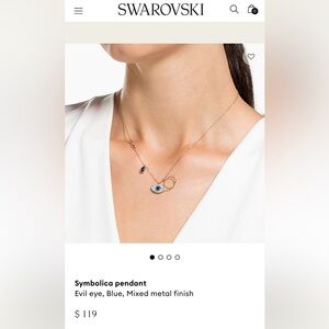 Swarovski Symbolica Pendant (Evil eye, Blue, Mixed metal finish, Rose Gold)
